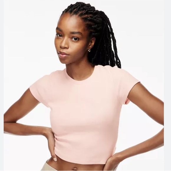 Wilfred Tops - Aritzia Wilfred size xs Light pink ribbed tee shirt